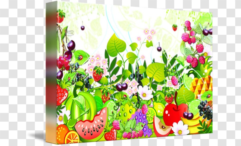 Floral Design Canvas Print Fruit Garden - Meadow Transparent PNG