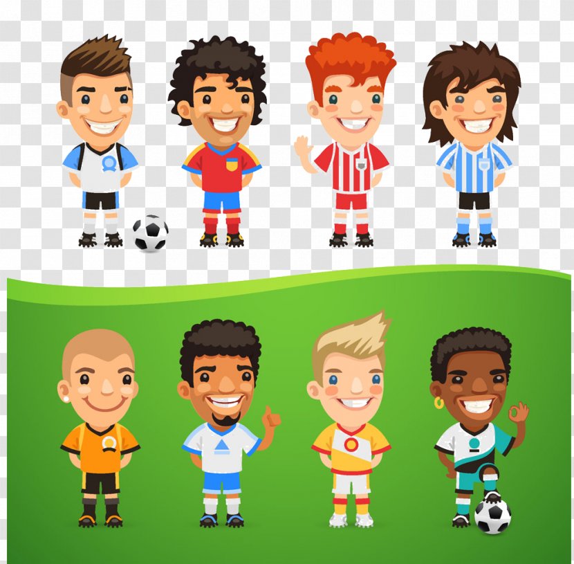 Football Player Cartoon Illustration - Players Transparent PNG