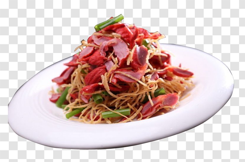 Chow Mein Lo Fried Noodles Chinese Yakisoba - Recipe - Bacon Features Micro Wire Transparent PNG