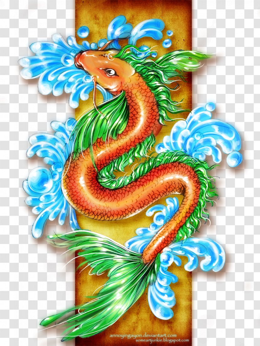 Butterfly Koi Dragon Drawing - Fictional Character Transparent PNG