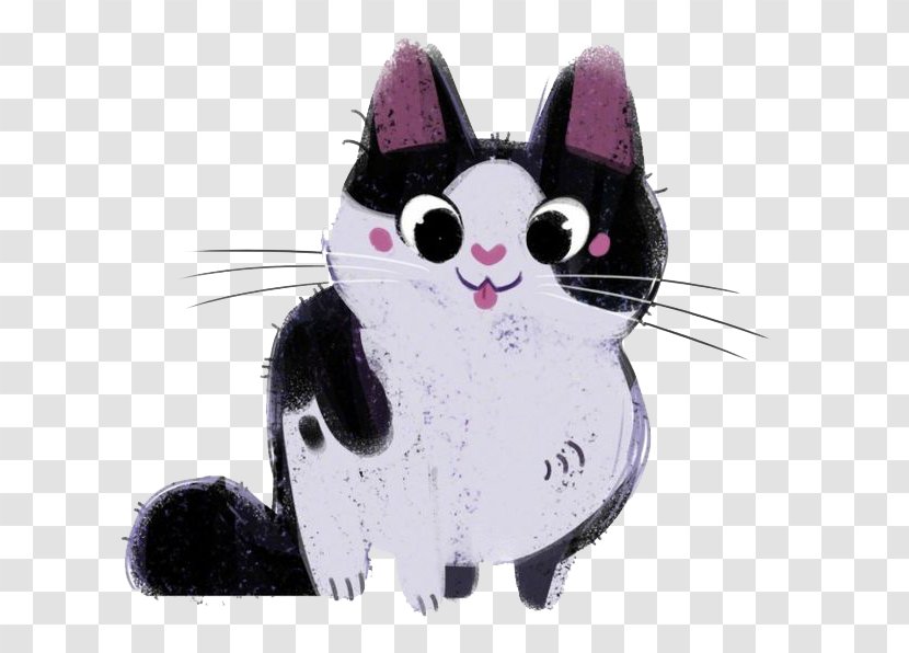 Scottish Fold Kitten Whiskers Domestic Short-haired Cat Black - Cartoon Transparent PNG