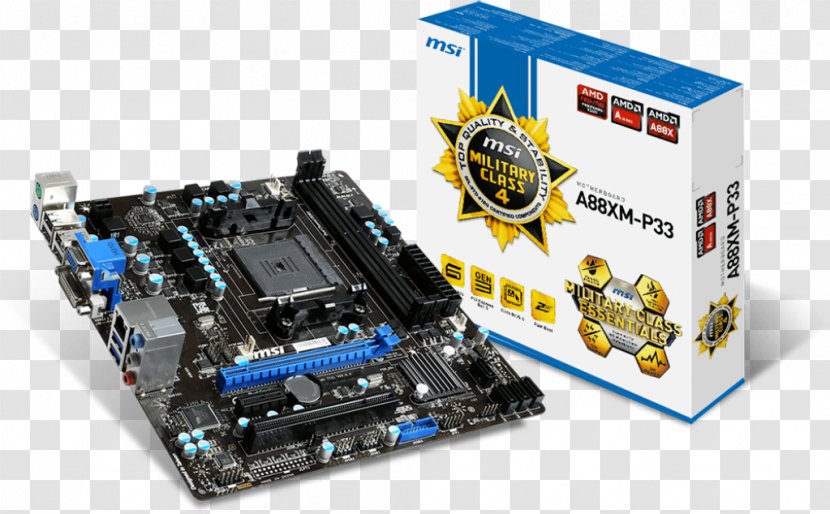 Graphics Cards & Video Adapters Motherboard MSI A88XM-E45 LGA 1150 - Electronics Accessory - Socket Fm2 Transparent PNG