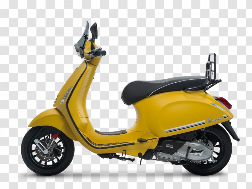 Moxie Scooters Vespa Primavera Sprint - Yellow - Scooter Transparent PNG
