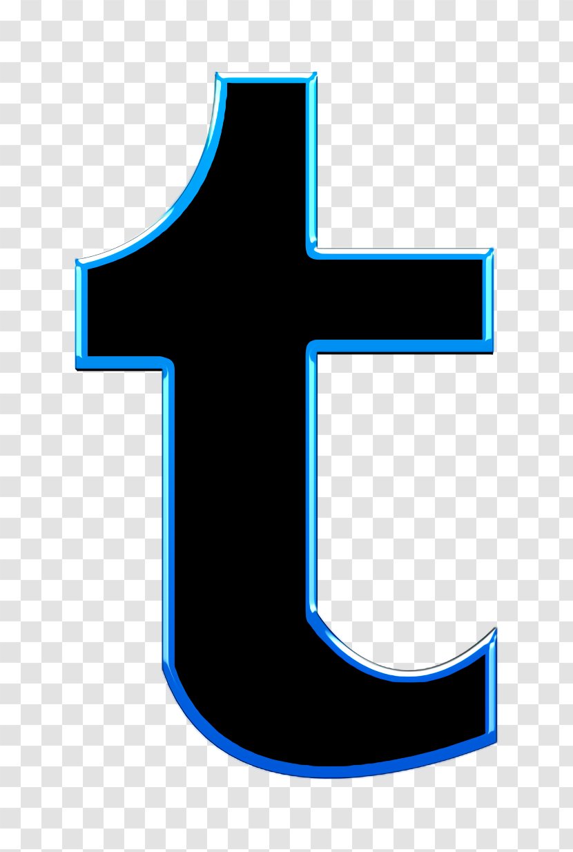Tumblr Icon - Electric Blue Cross Transparent PNG