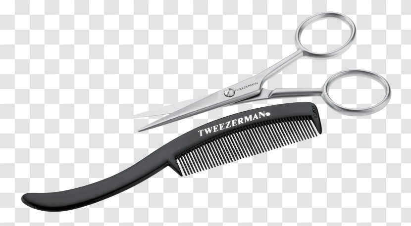 Tweezerman Moustache Scissors With Grooming Comb Hairstyle - Hair Transparent PNG