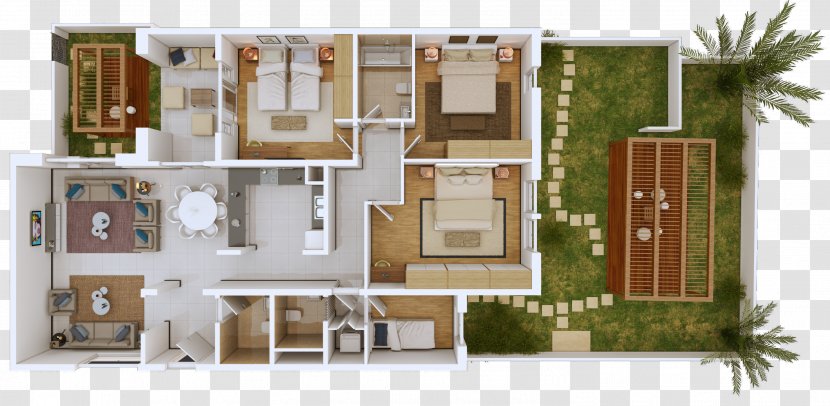 3D Floor Plan Computer Graphics Architectural Rendering - Beautiful And Generous Transparent PNG