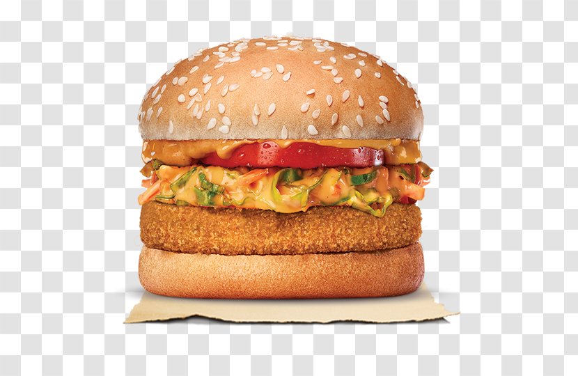 Whopper Veggie Burger Hamburger Vegetarian Cuisine Chicken Sandwich - King Transparent PNG