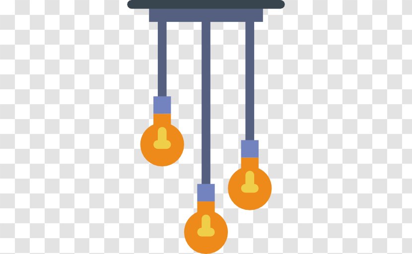 Incandescent Light Bulb Icon - Chandelier - 3 Yellow Transparent PNG