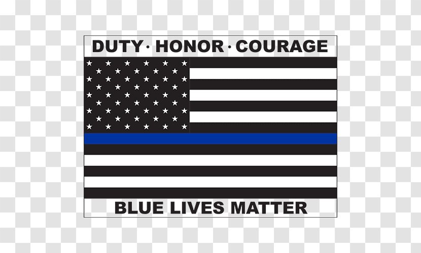 Blue Lives Matter Thin Line Flag Of The United States - Police Officer - Decorative Material Transparent PNG