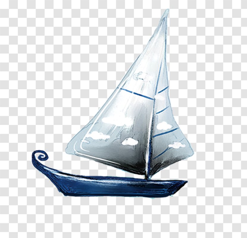 Sailing Ship Watercraft - Hand-painted Boat Transparent PNG