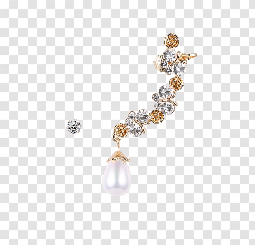 Imitation Pearl Earring Кафф Flower Transparent PNG