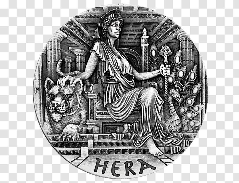 Hera Mount Olympus Silver Goddess Coin - Twelve Olympians Transparent PNG