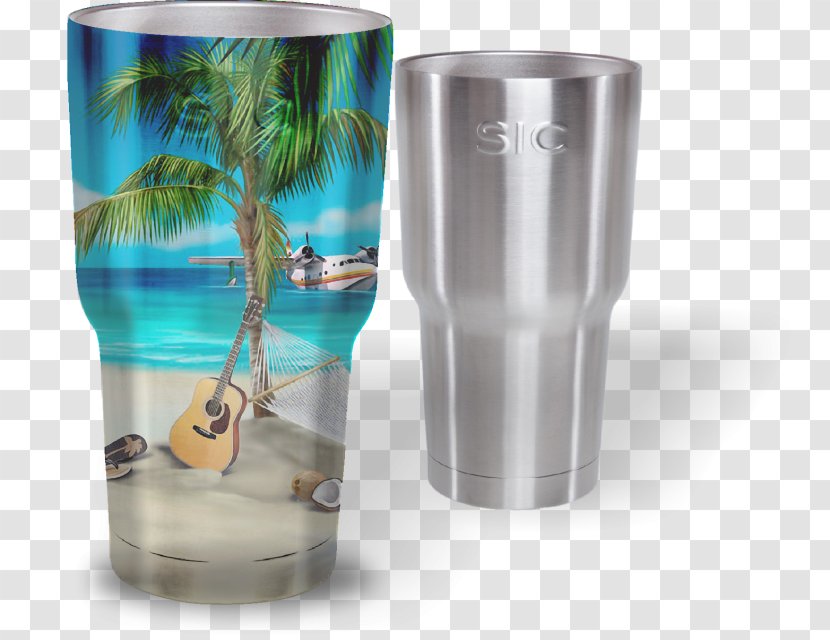 Highball Glass Splatoon Perforated Metal Pattern - Plastic - Beach Scene Transparent PNG