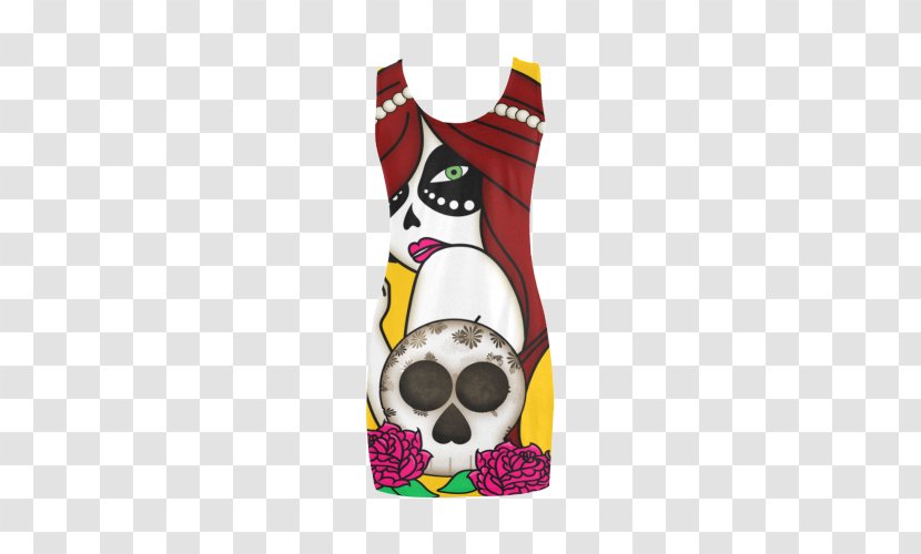 Gilets T-shirt Sleeve - White - Suger Skull Transparent PNG