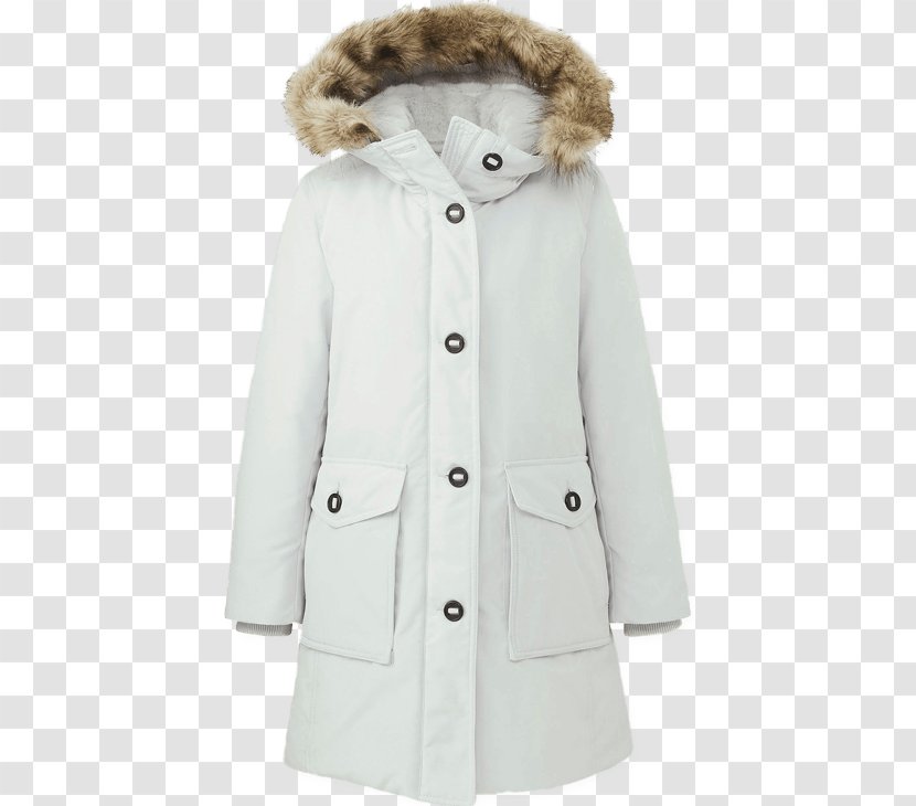 Coat Uniqlo Down Feather Jacket Daunenjacke - Fur - Warm Transparent PNG