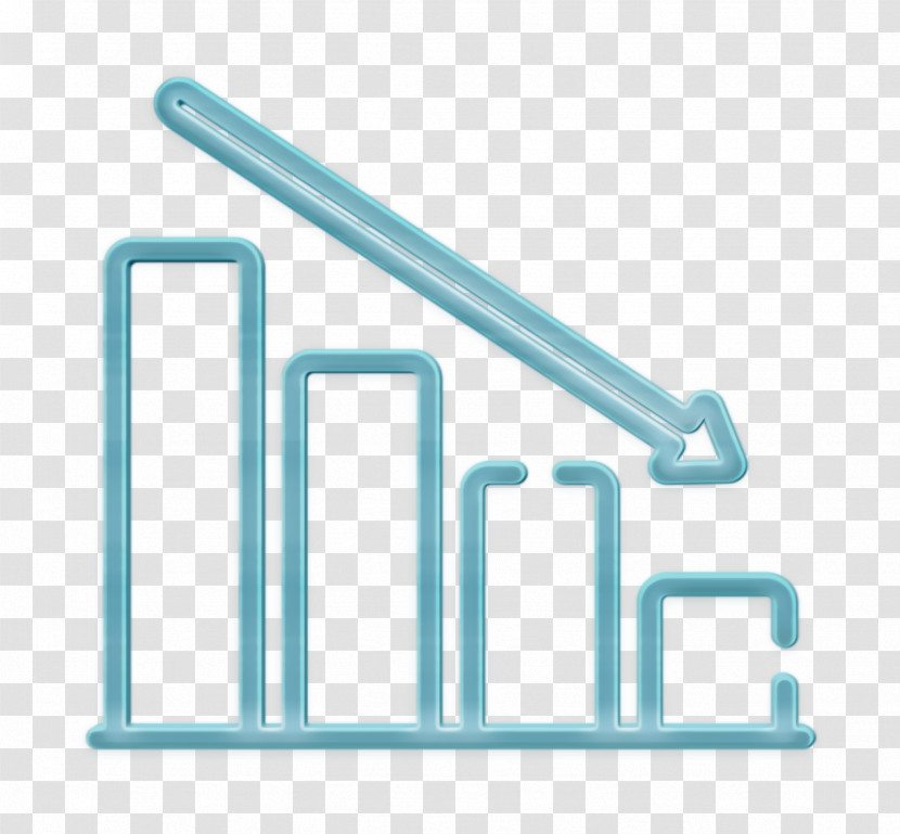 Strategy & Management Icon Statistics Icon Down Icon Transparent PNG