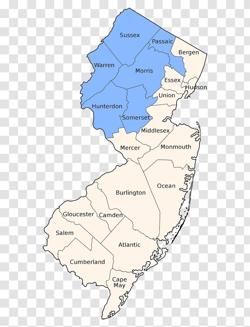Map New Jersey Ecoregion Line Tuberculosis Transparent PNG