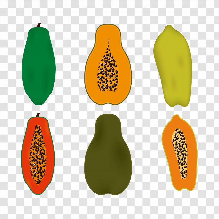 Euclidean Vector Papaya - Flat Design - Cut Transparent PNG