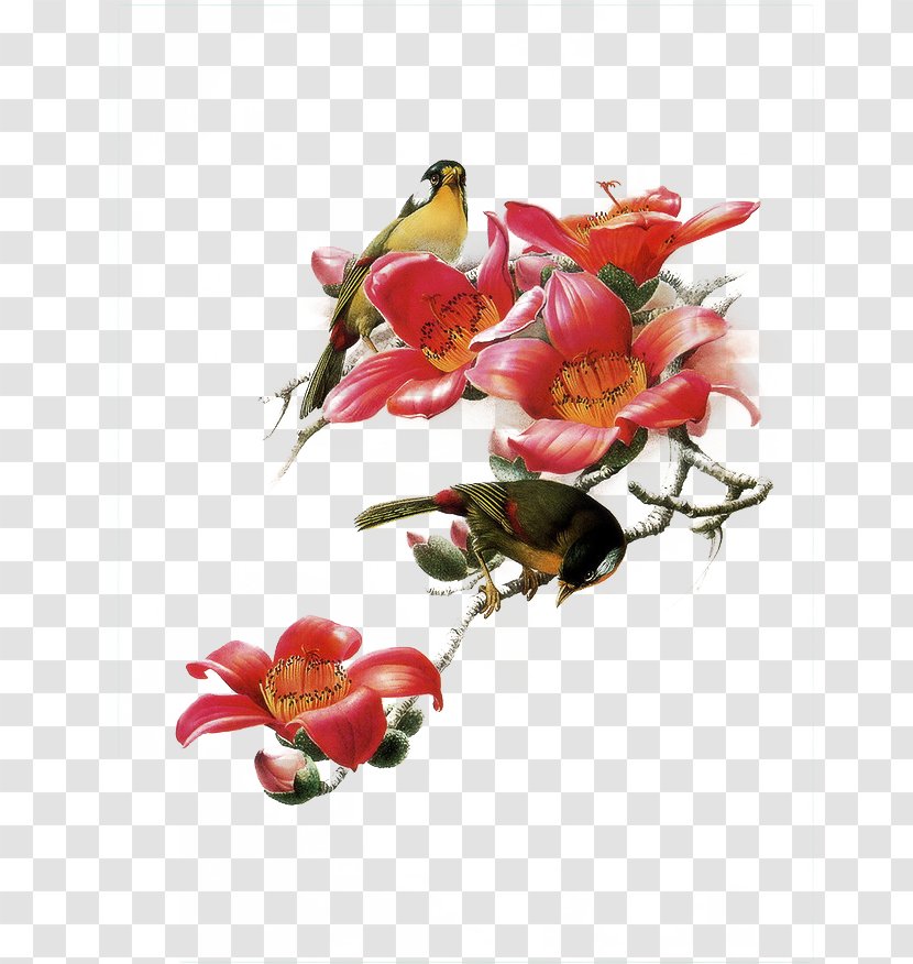 China Bird Art Painting Painter - Floral Design Transparent PNG