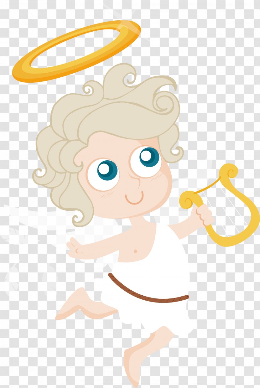 Cupid Illustration - Silhouette - Cartoon Vector Transparent PNG