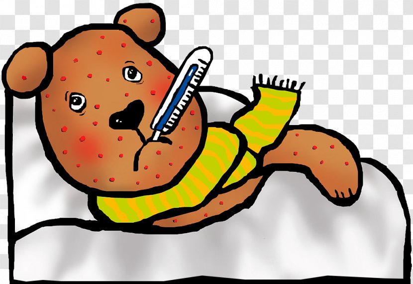 Chickenpox Herpes Zoster Drawing Smallpox Illustration - Heart - Cartoon Bear Sick Transparent PNG