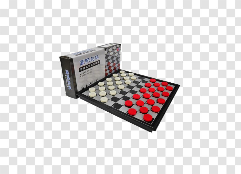 Chess Draughts Board Game Chinese Checkers - Folding Magnetic Large Red And White Plastic Transparent PNG