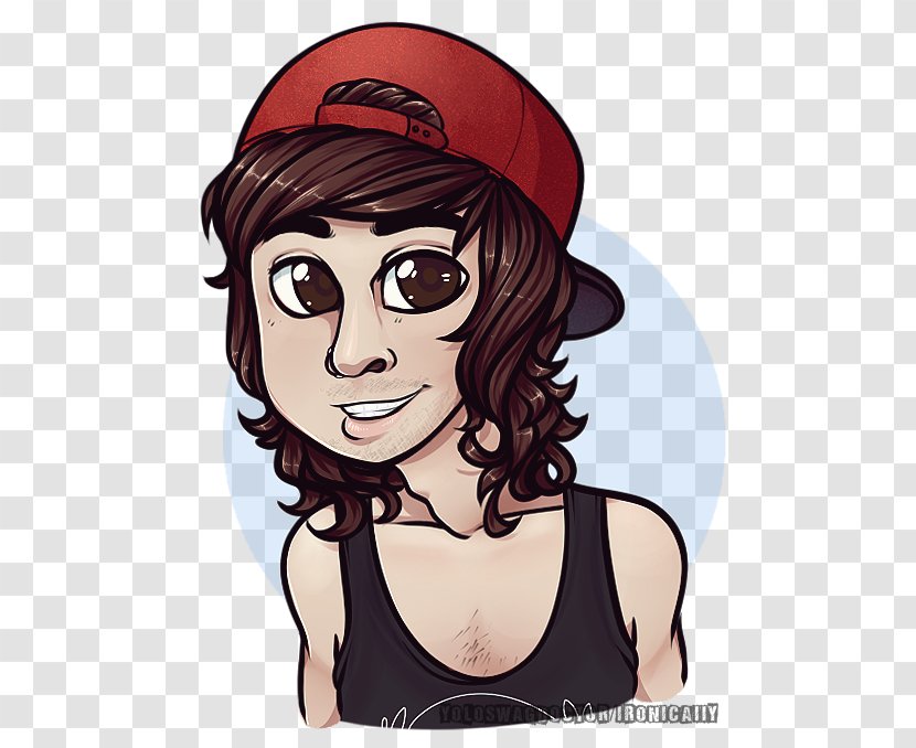 Vic Fuentes Cartoon Drawing Pierce The Veil - Silhouette Transparent PNG