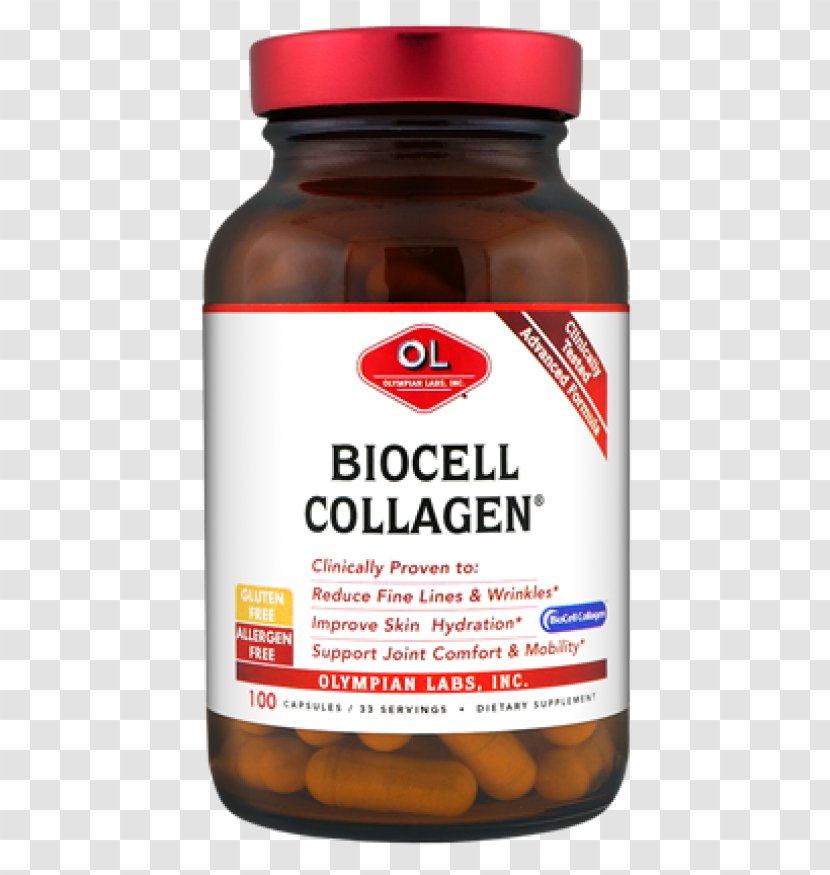 Dietary Supplement Type II Collagen Olympian Labs Biocell II, 1500mg - Capsule - Bone Broth Walmart Transparent PNG