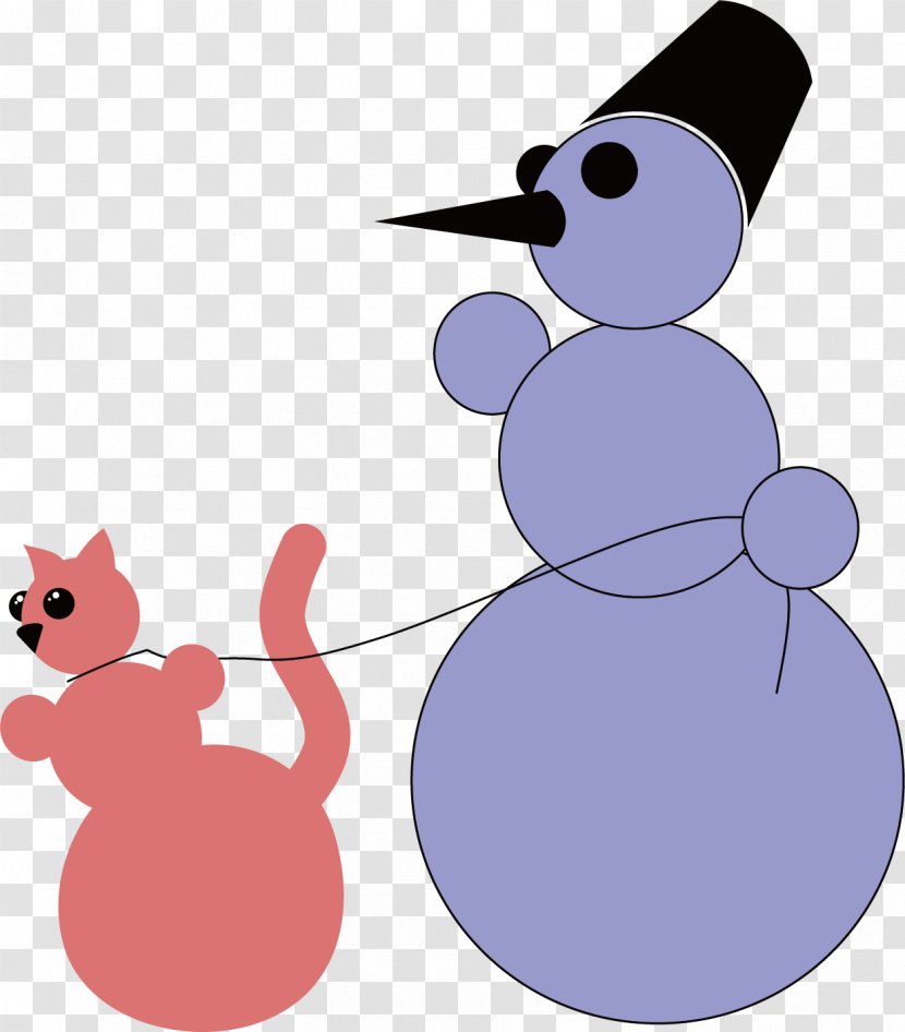 Snowman Free Content Clip Art - Bird - Cartoon Cat Vectors Transparent PNG