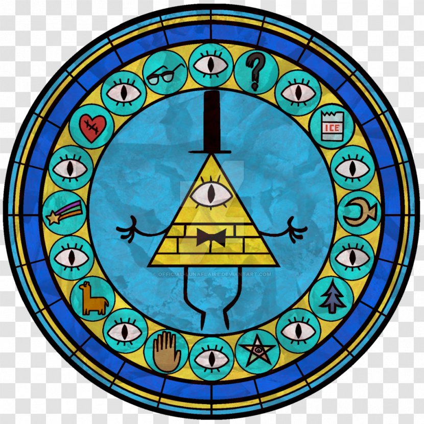 Bill Cipher Stained Glass Grunkle Stan Dipper Pines - Wall Clock - Goldberg Transparent PNG