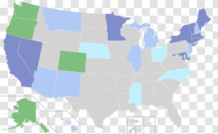 California Red States And Blue Decriminalization Of Non-medical Cannabis In The United - Area Transparent PNG