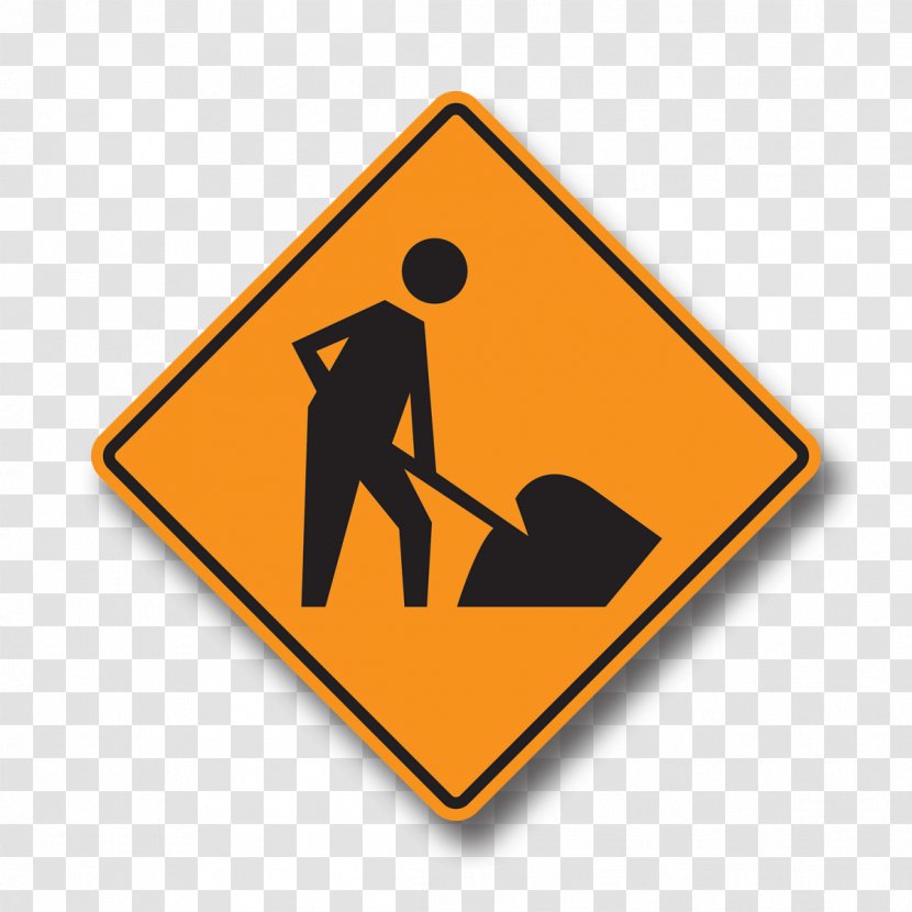 Traffic Sign Roadworks Warning Construction - Orange - Road Closed Detail Transparent PNG