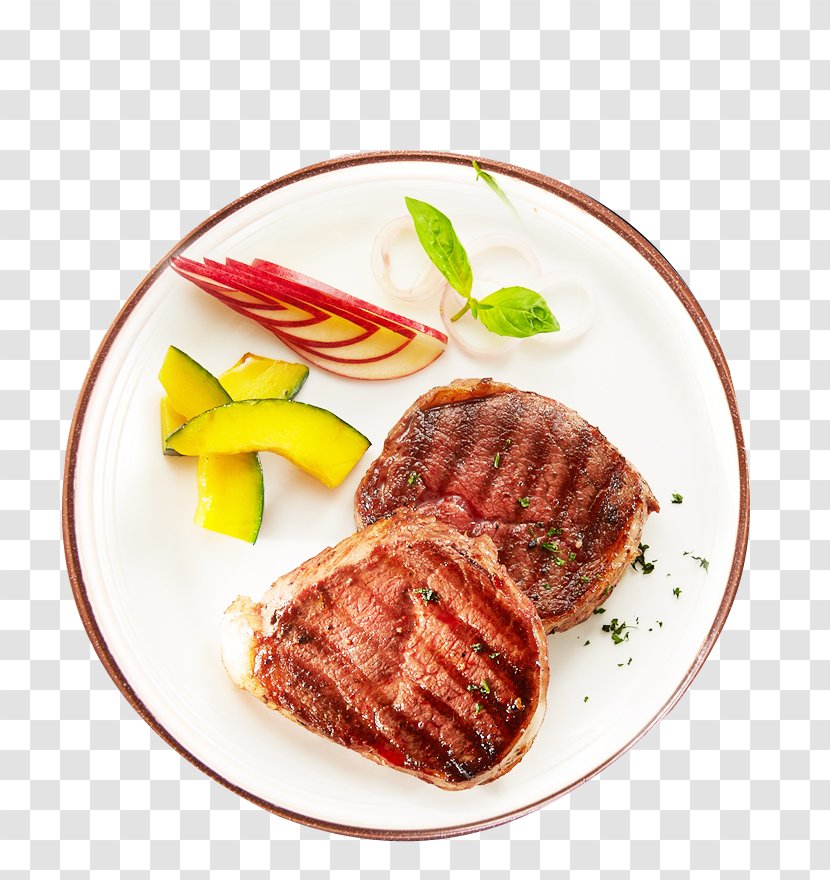 Barbecue Roast Beef Beefsteak Tenderloin Garnish - Fresh Plate Dish Material Transparent PNG