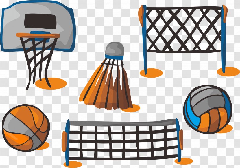 Ball Badminton Clip Art - Recreation - Basketball Volleyball Icons Transparent PNG