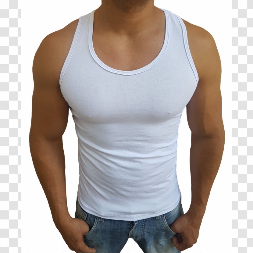 T-shirt Sleeveless Shirt Undershirt Collar - Silhouette Transparent PNG
