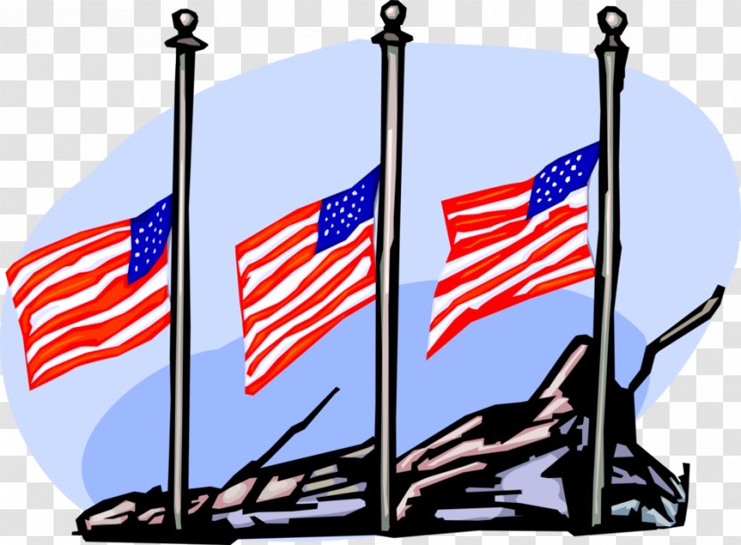 Clip Art Vector Graphics Flag Of The United States Half-mast - Holiday - Mast Transparent PNG