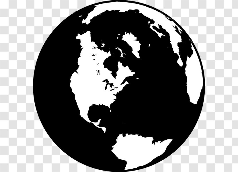 Globe Black And White World Clip Art - Planet - Earth Transparent PNG
