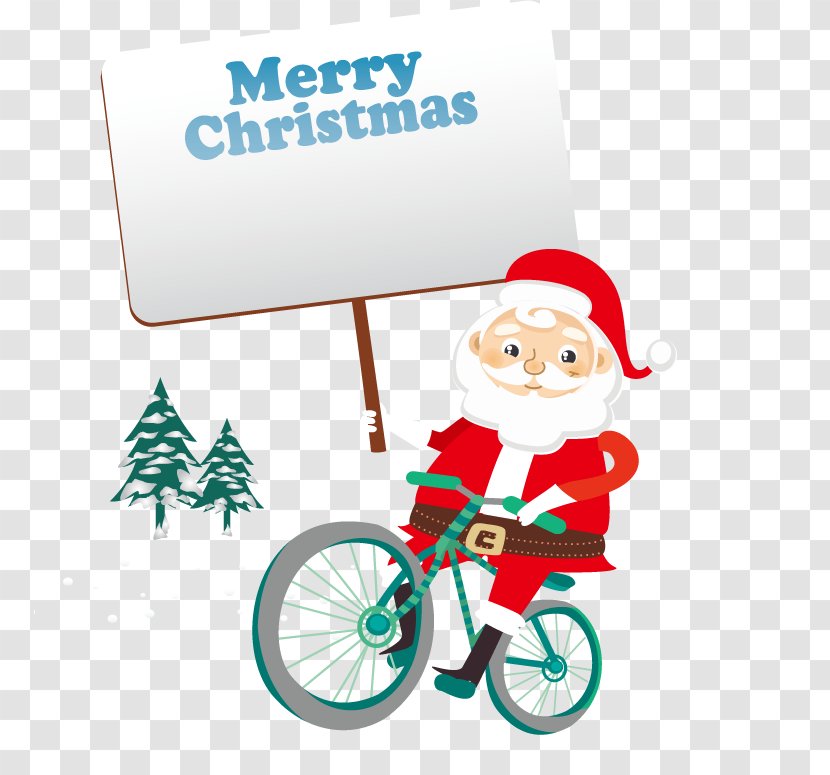 Santa Claus Christmas Euclidean Vector Noel North - Decoration - Bike Transparent PNG