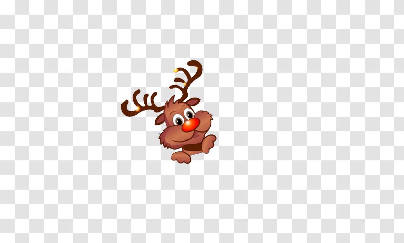 Reindeer Rudolph Cartoon - Clip Art - Cute Transparent PNG