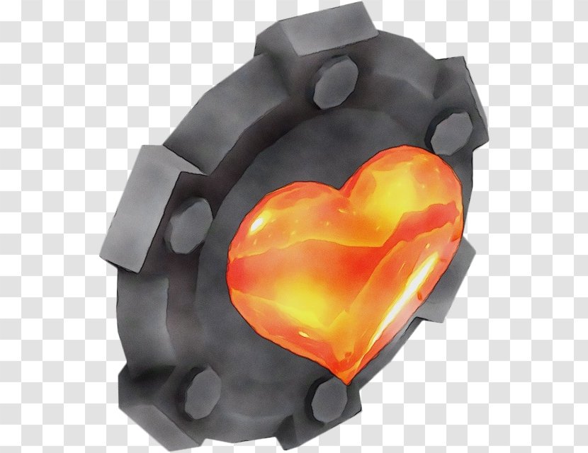 Orange - Paint - Metal Heart Transparent PNG
