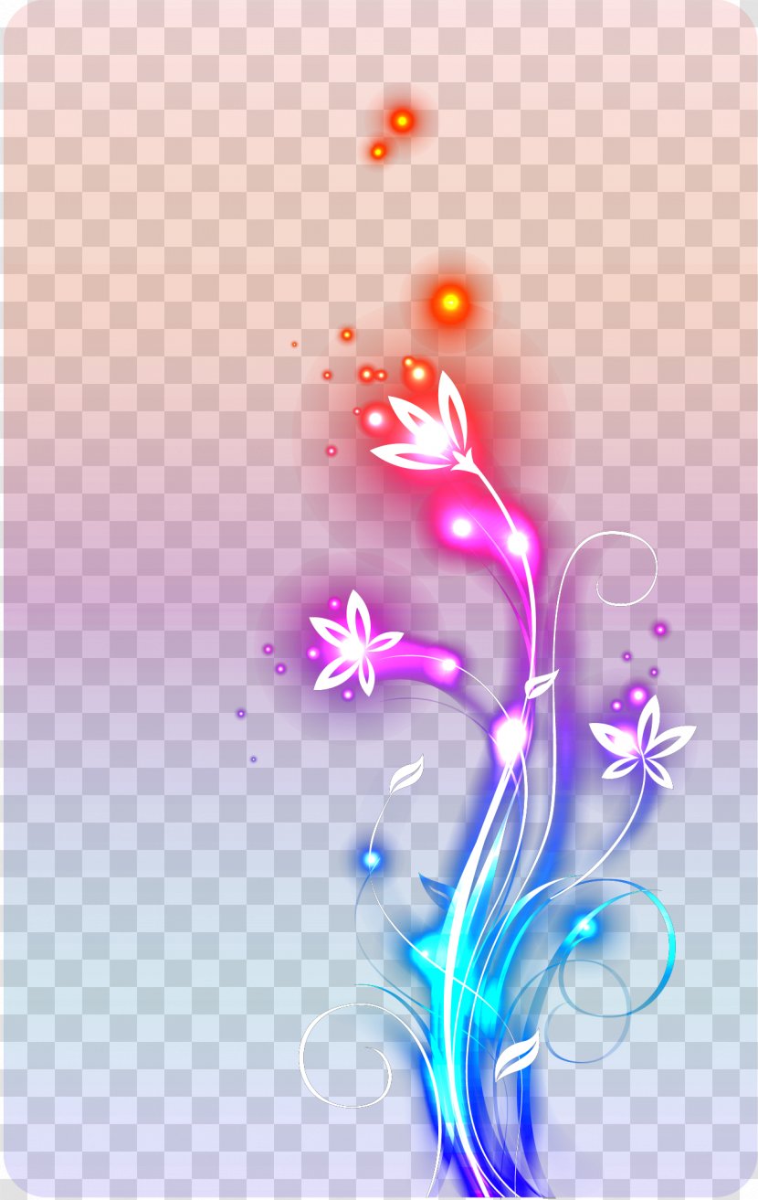 Cool Light Decorative Flowers - Luminescence - Art Transparent PNG