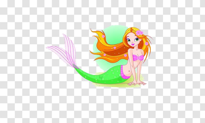 Cartoon Mermaid Drawing Clip Art - Beautiful Princess Lying On The Beach Transparent PNG