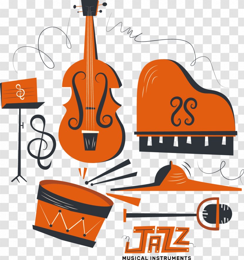 Musical Instruments Jazz Orchestra Clip Art - Watercolor - Vector Illustration Painted Transparent PNG