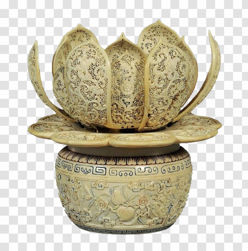 Antique - Sculpture - Lotus-shaped Relics Of Ancient Crafts Transparent PNG