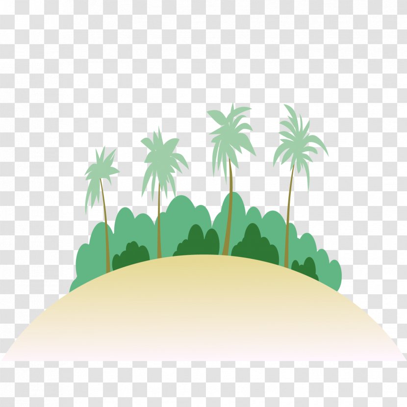 Beach Tree Coconut - Grass - Vector Material Transparent PNG