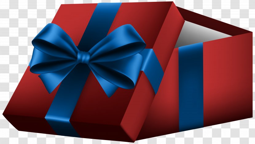Gift Box Ribbon Clip Art - Open With Red Bow Transparent PNG