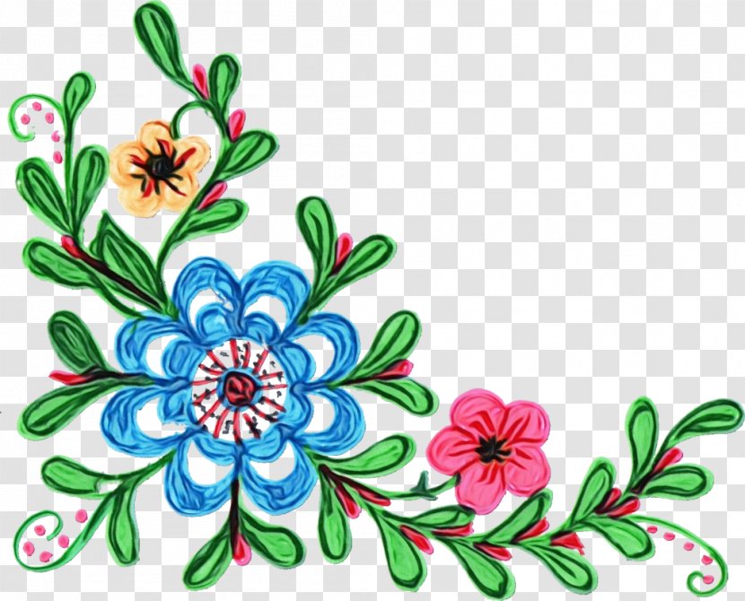 Watercolor Floral Background - Cut Flowers - Creative Arts Embroidery Transparent PNG