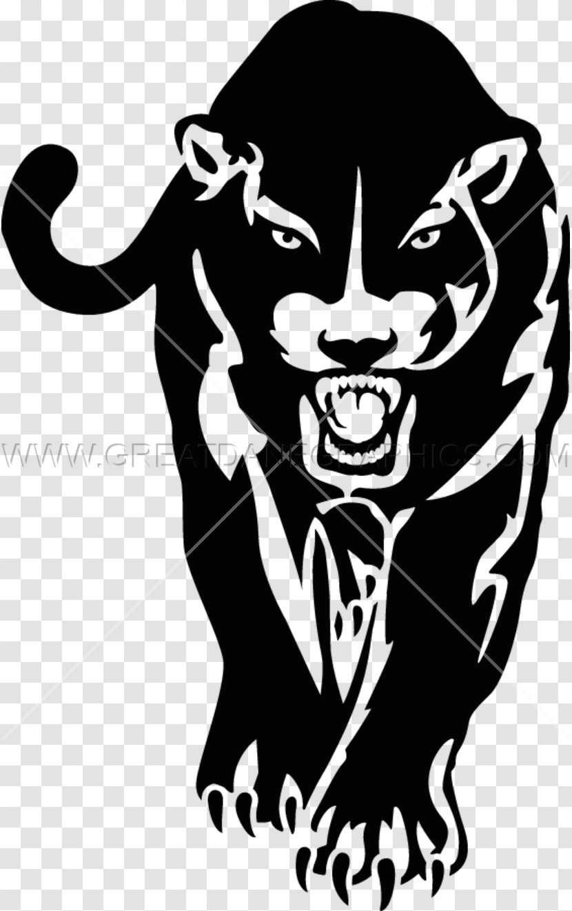 Black Panther Jaguar Cougar Stencil Clip Art - Supernatural Creature Transparent PNG