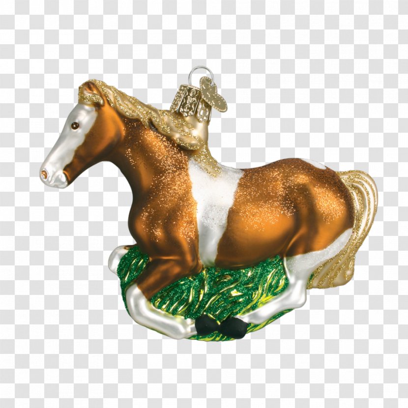 Ford Mustang Stallion Christmas Ornament Santa Claus - Halter - Hand-painted Horse Transparent PNG