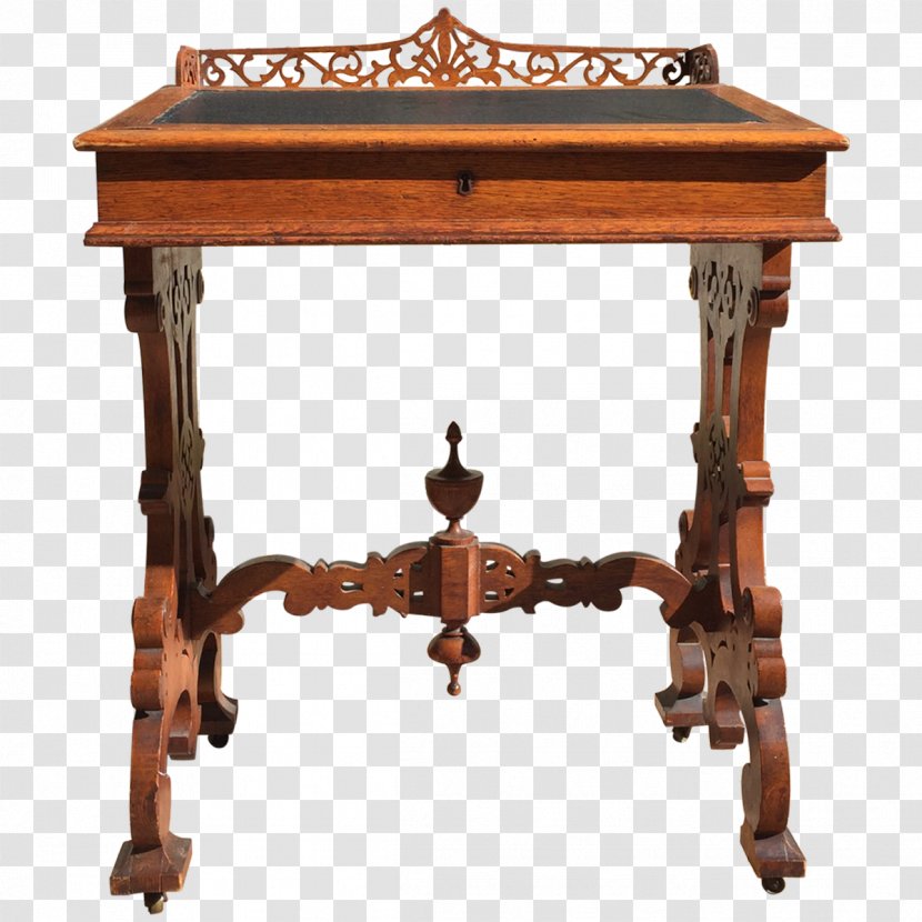 Table Antique Inlay Writing Desk - End - Tables Transparent PNG